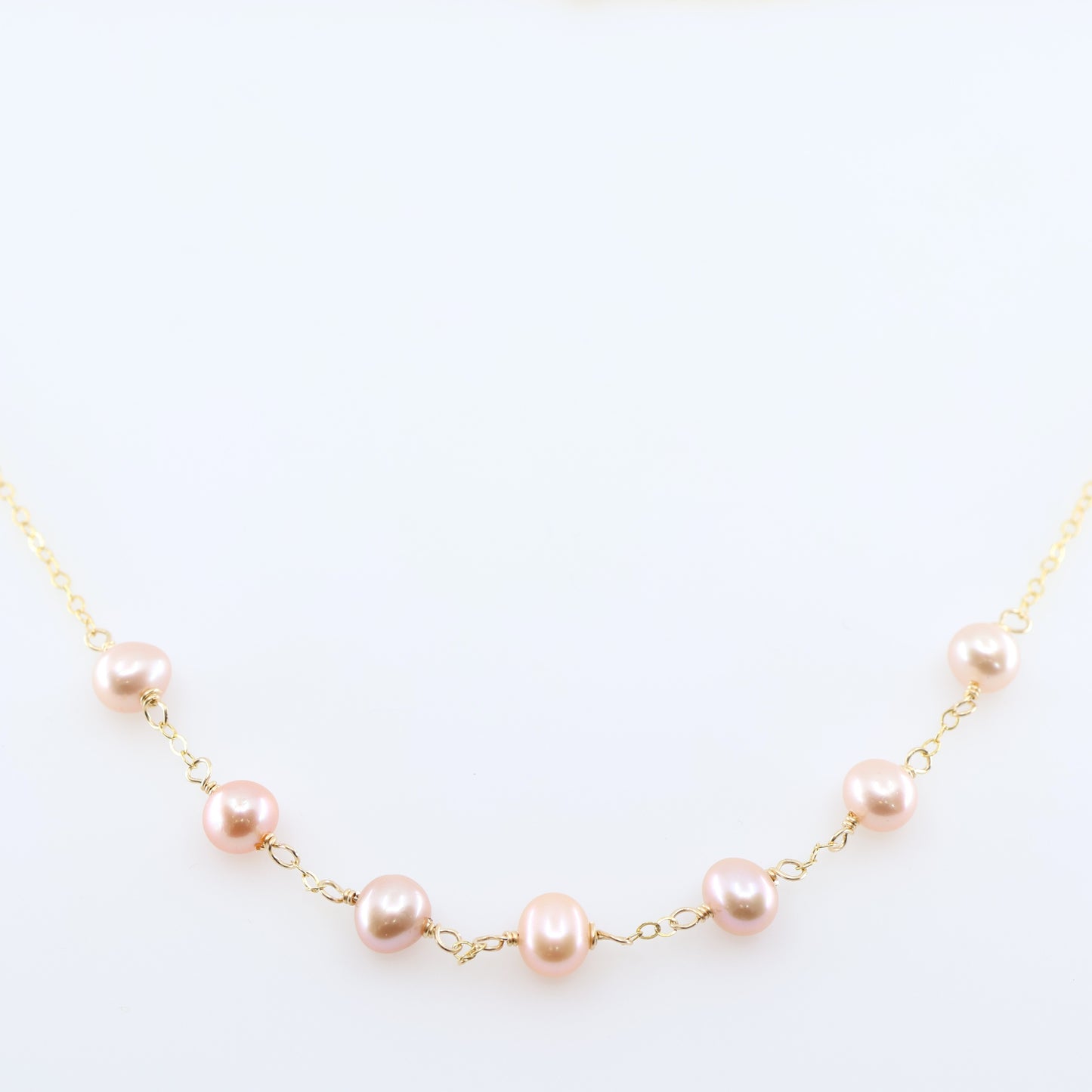 7 Drop Pink Freshwater Pearl Necklace