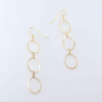 Cascading Forged Oval Earrings