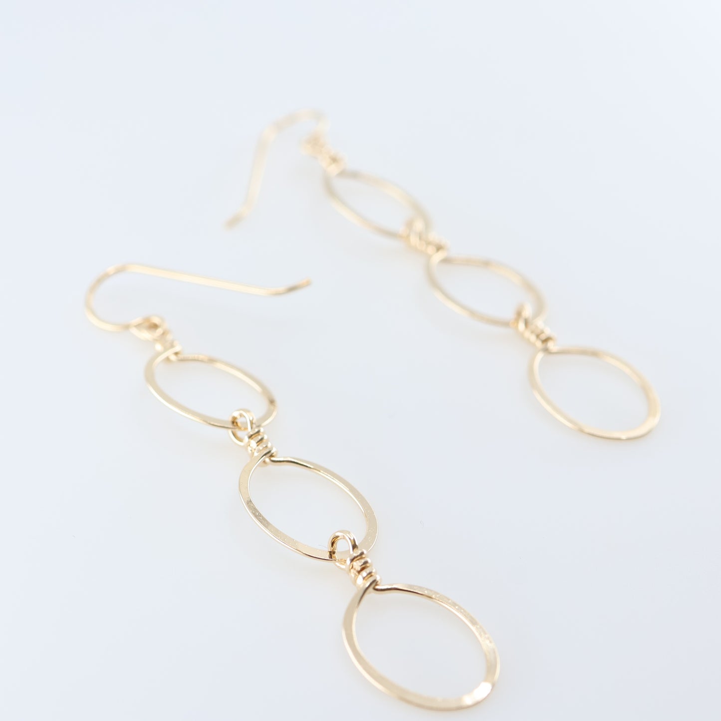 Cascading Forged Oval Earrings