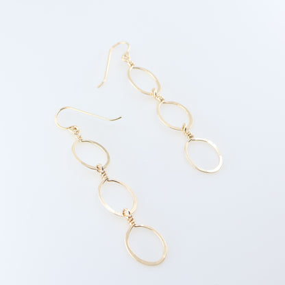 Cascading Forged Oval Earrings