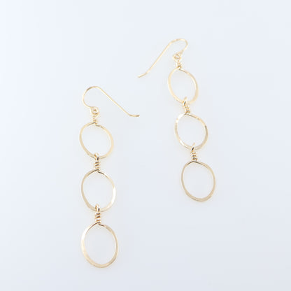 Cascading Forged Oval Earrings