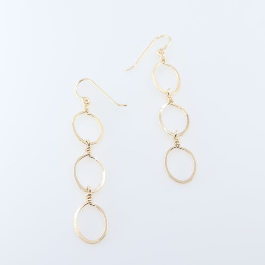 Cascading Forged Oval Earrings