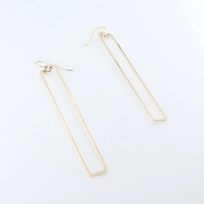 Large Forged Rectangle Earrings J. Mills Studio