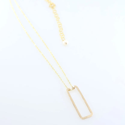 Forged Small Rectangle Necklace J.Mills Studio