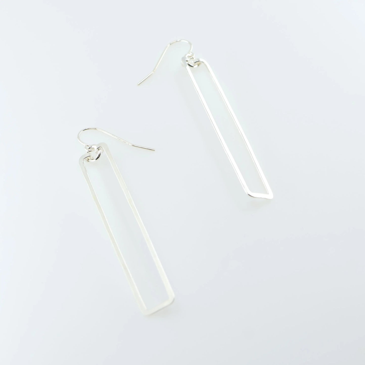 Forged Rectangle Earrings with Crystal Center J. Mills Studio