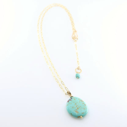 Kingman Turquoise Necklace on Paperclip Chain