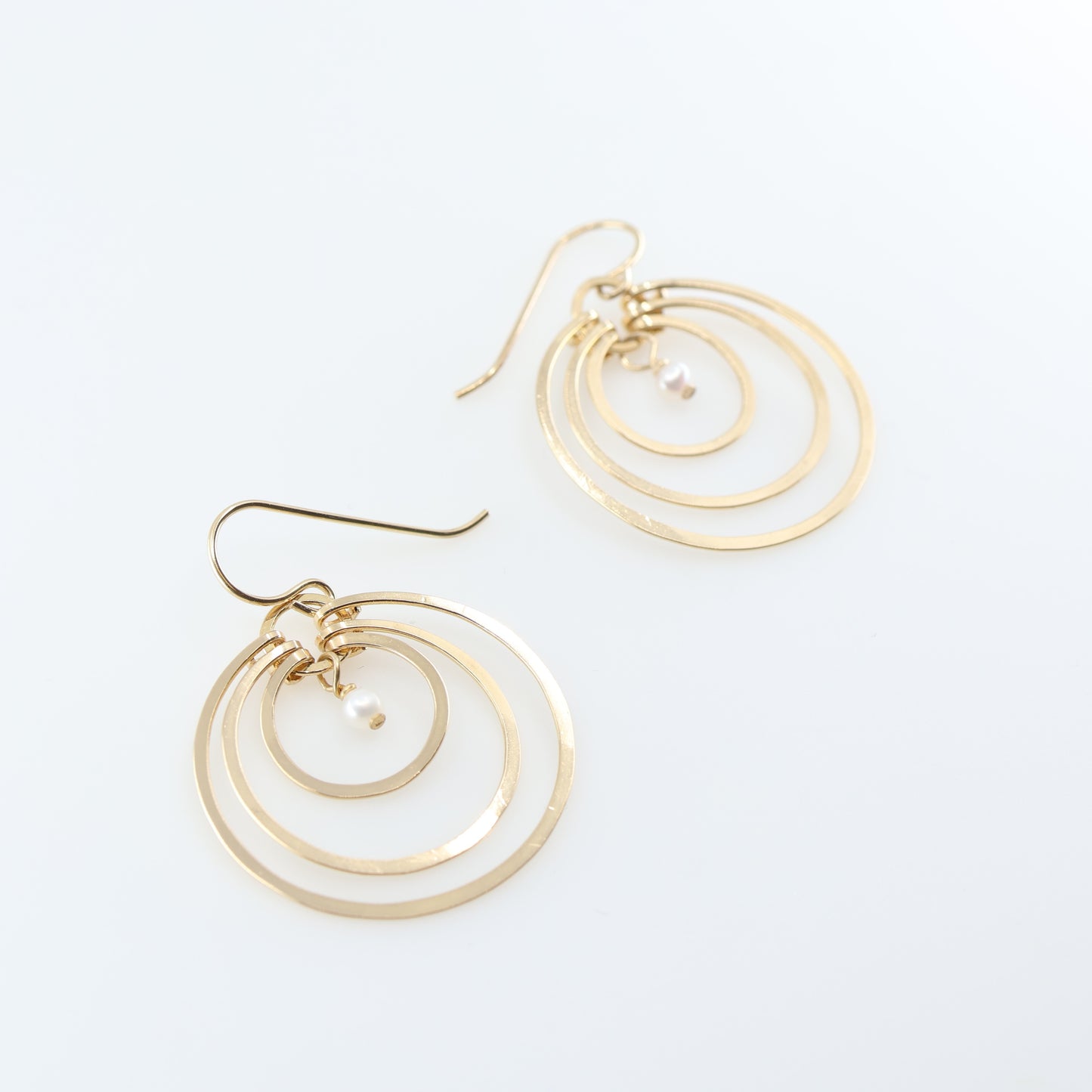 Forged Nesting Circle Earrings