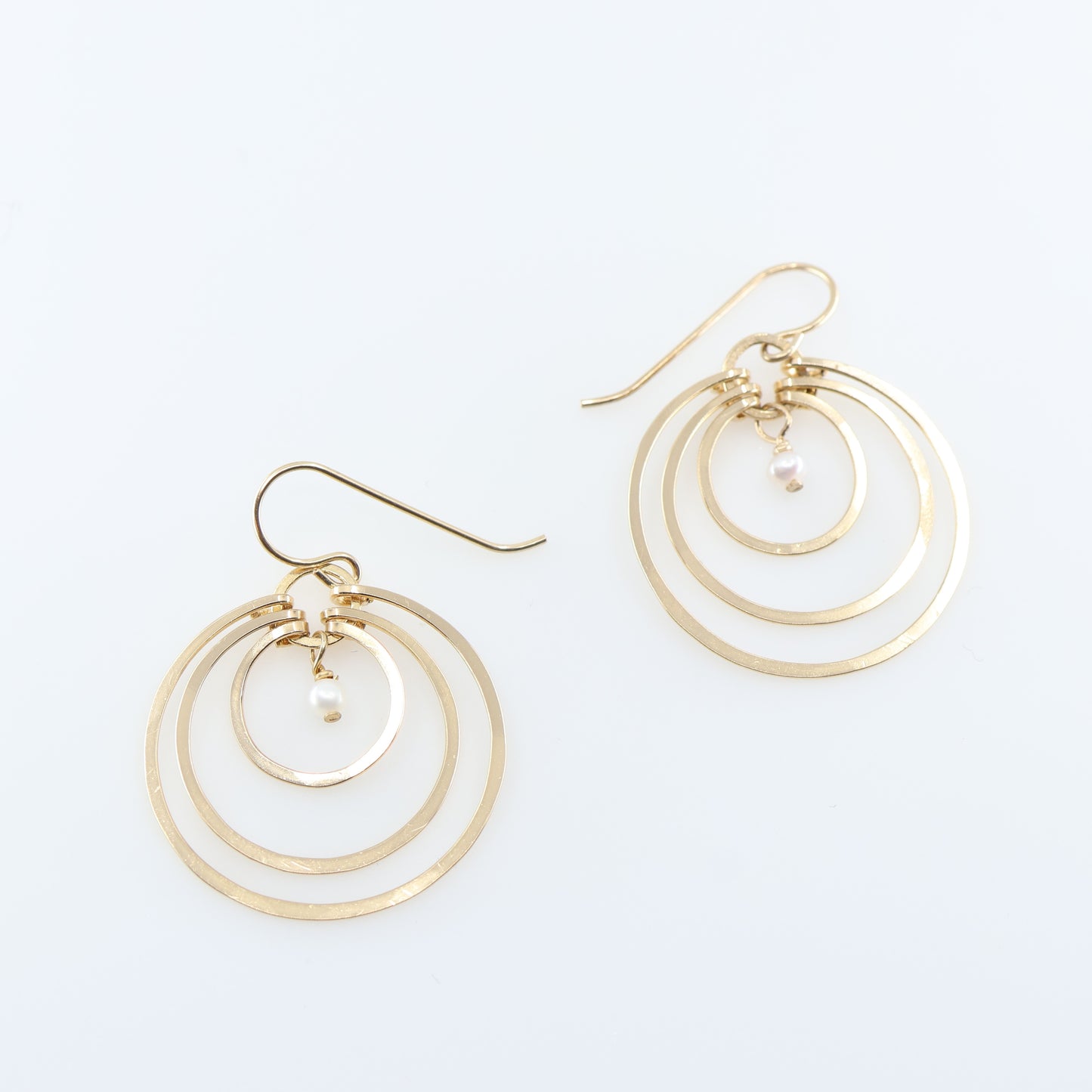 Forged Nesting Circle Earrings