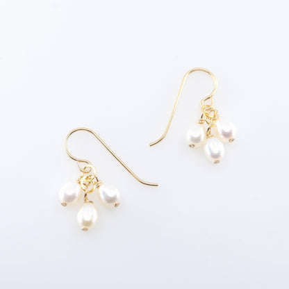 Tiny Pearl Cluster Earrings