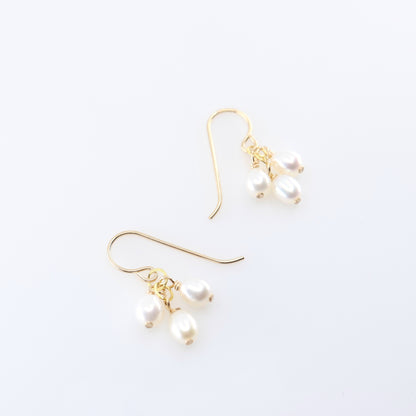 Tiny Pearl Cluster Earrings