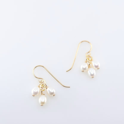 Tiny Pearl Cluster Earrings