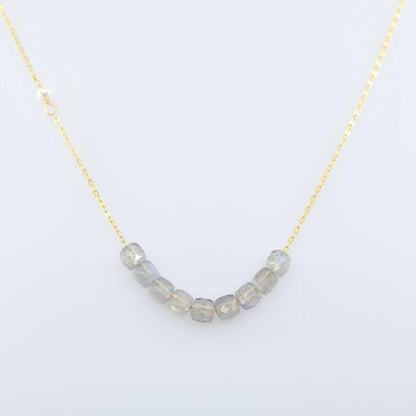 Labradorite Faceted Cube Gemstone Necklace J.Mills Studio