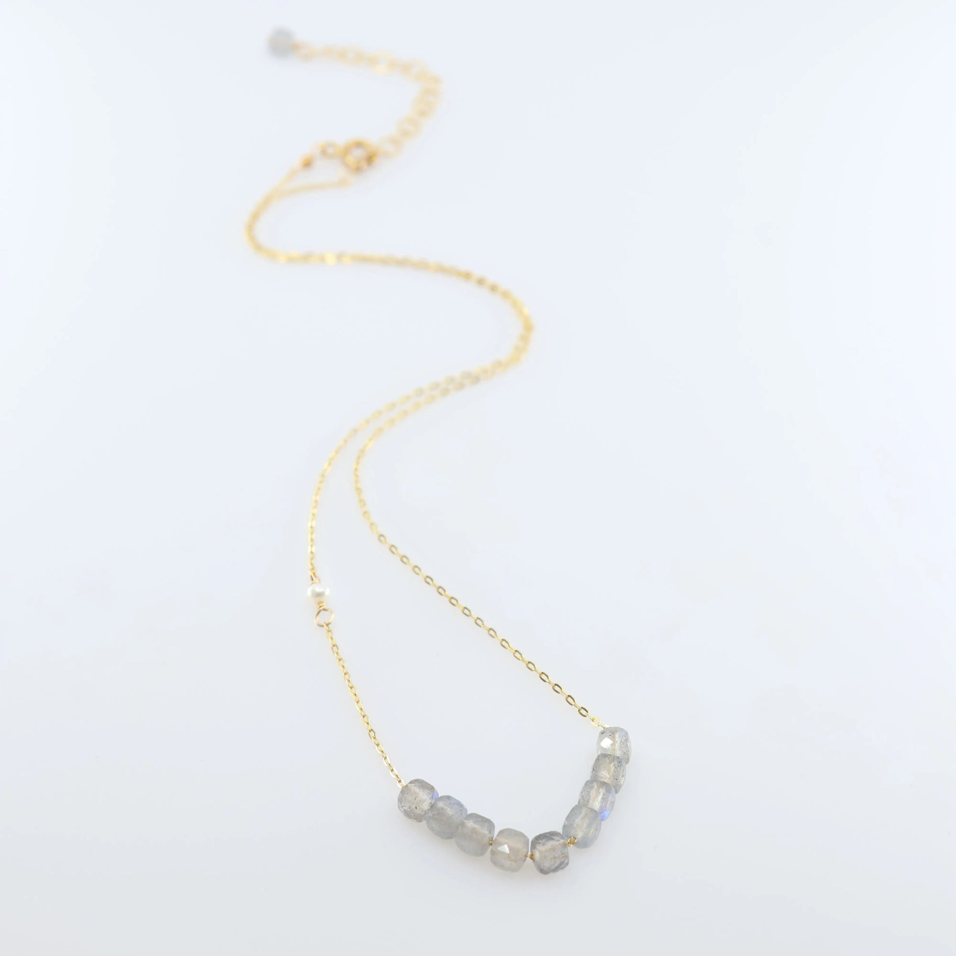 Labradorite Faceted Cube Gemstone Necklace J.Mills Studio