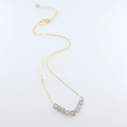 Labradorite Faceted Cube Gemstone Necklace J.Mills Studio