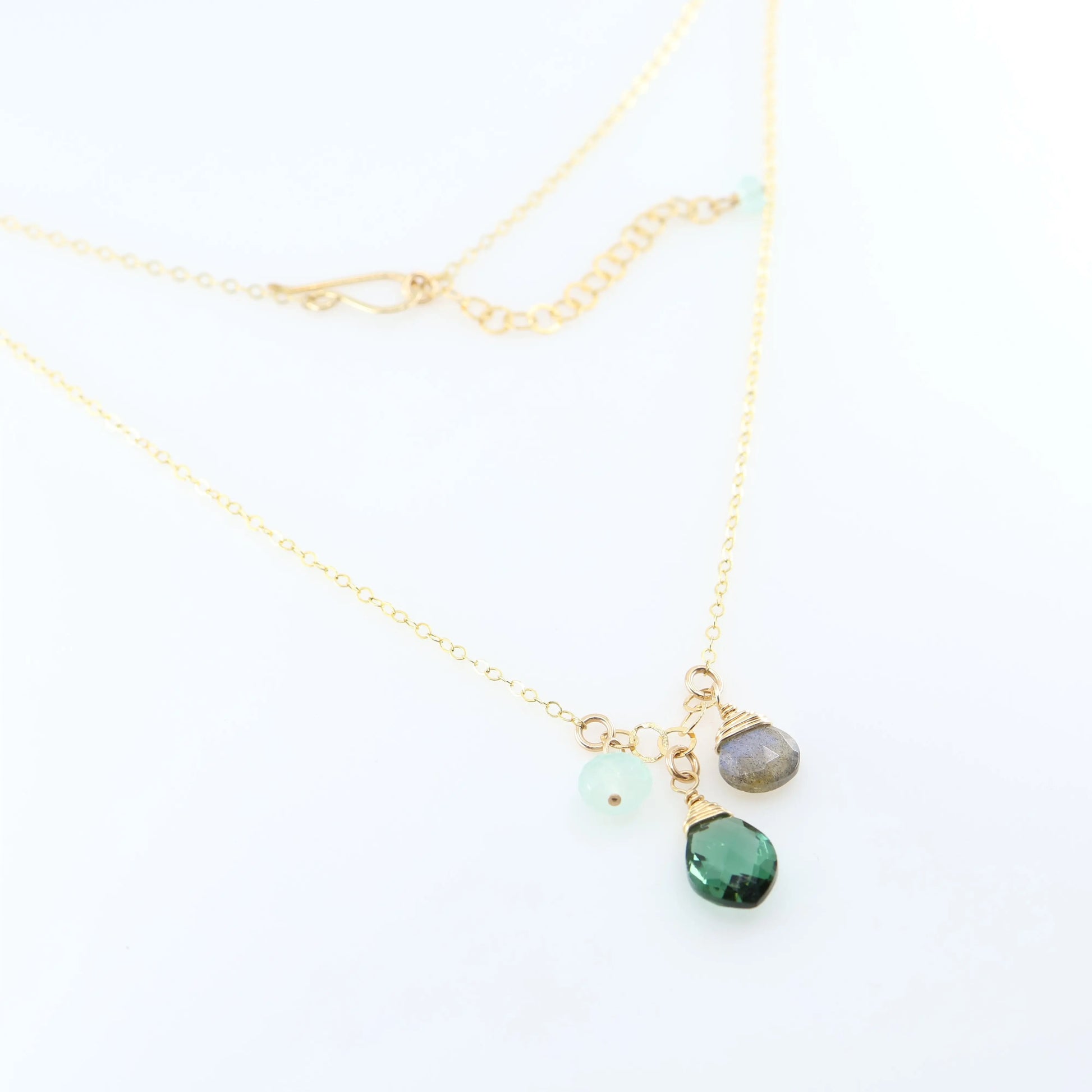 Small Gemstone Cascade Necklace with Indicolite J.Mills Studio