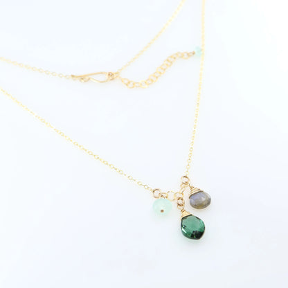 Small Gemstone Cascade Necklace with Indicolite J.Mills Studio