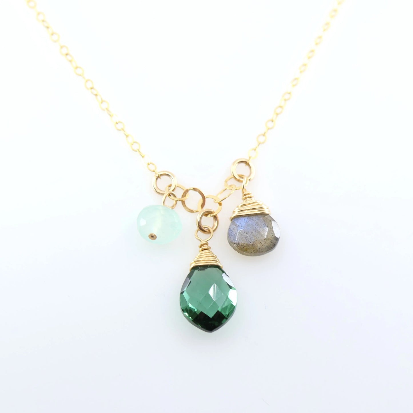 Small Gemstone Cascade Necklace with Indicolite J.Mills Studio