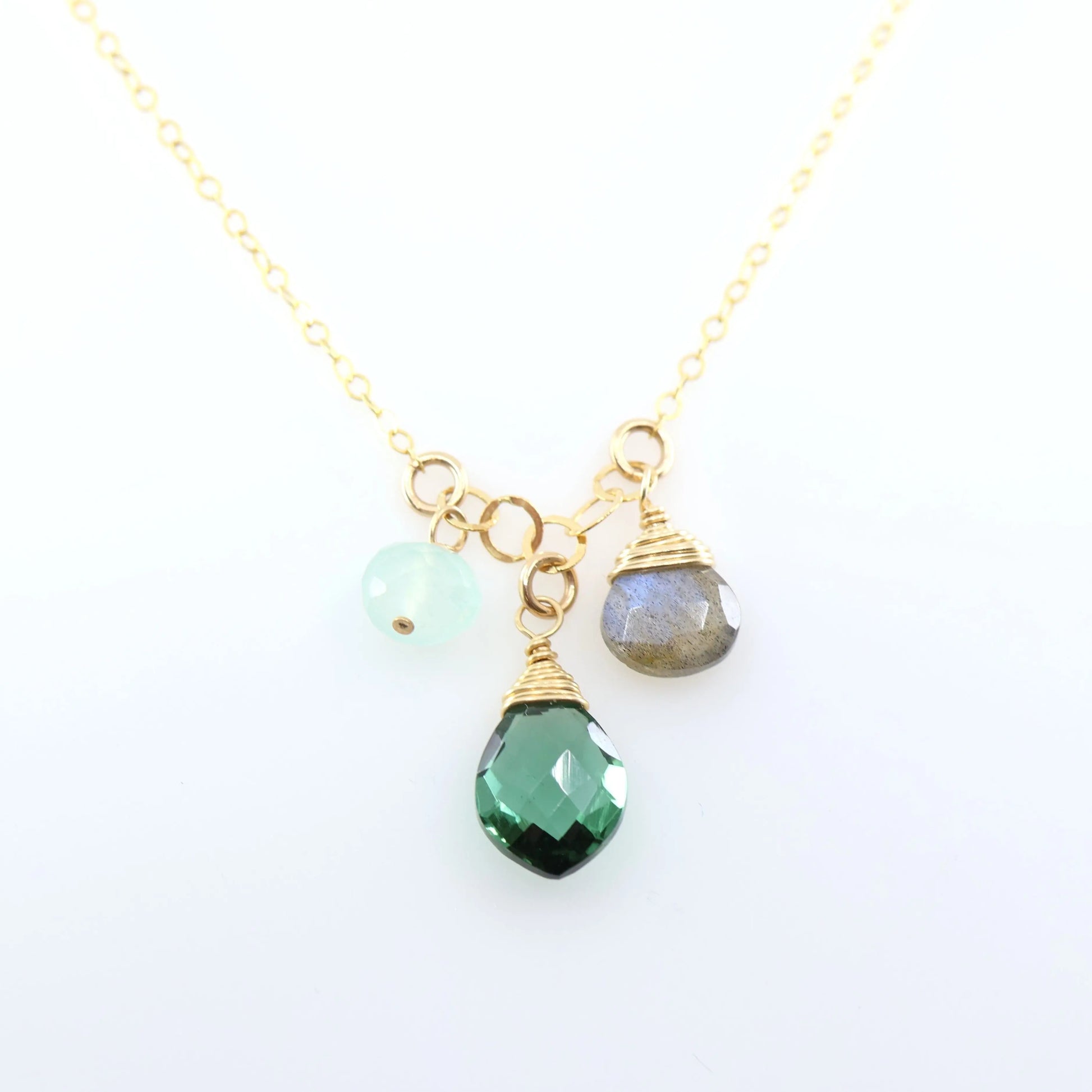 Small Gemstone Cascade Necklace with Indicolite J.Mills Studio