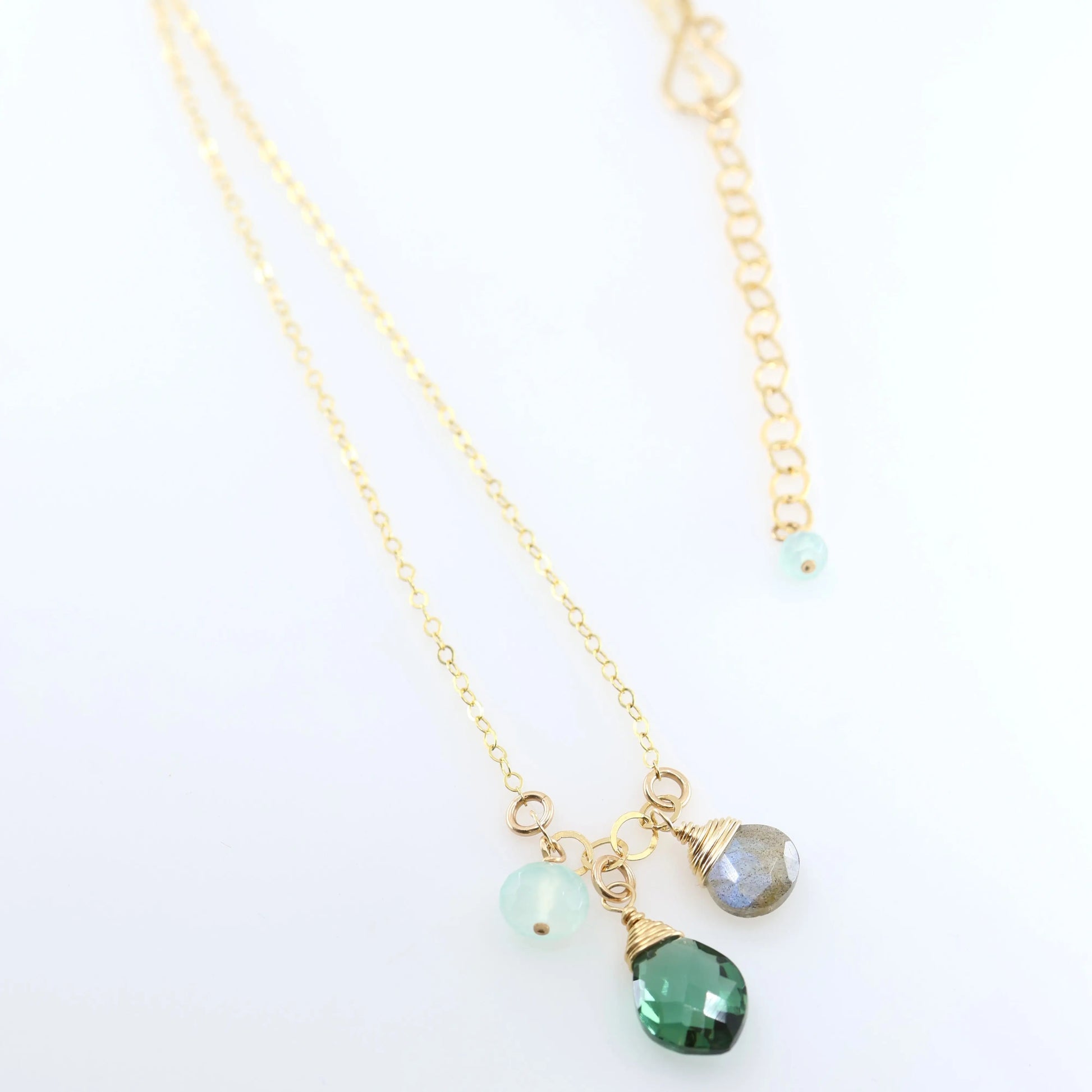 Small Gemstone Cascade Necklace with Indicolite J.Mills Studio