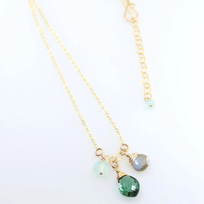 Small Gemstone Cascade Necklace with Indicolite J.Mills Studio