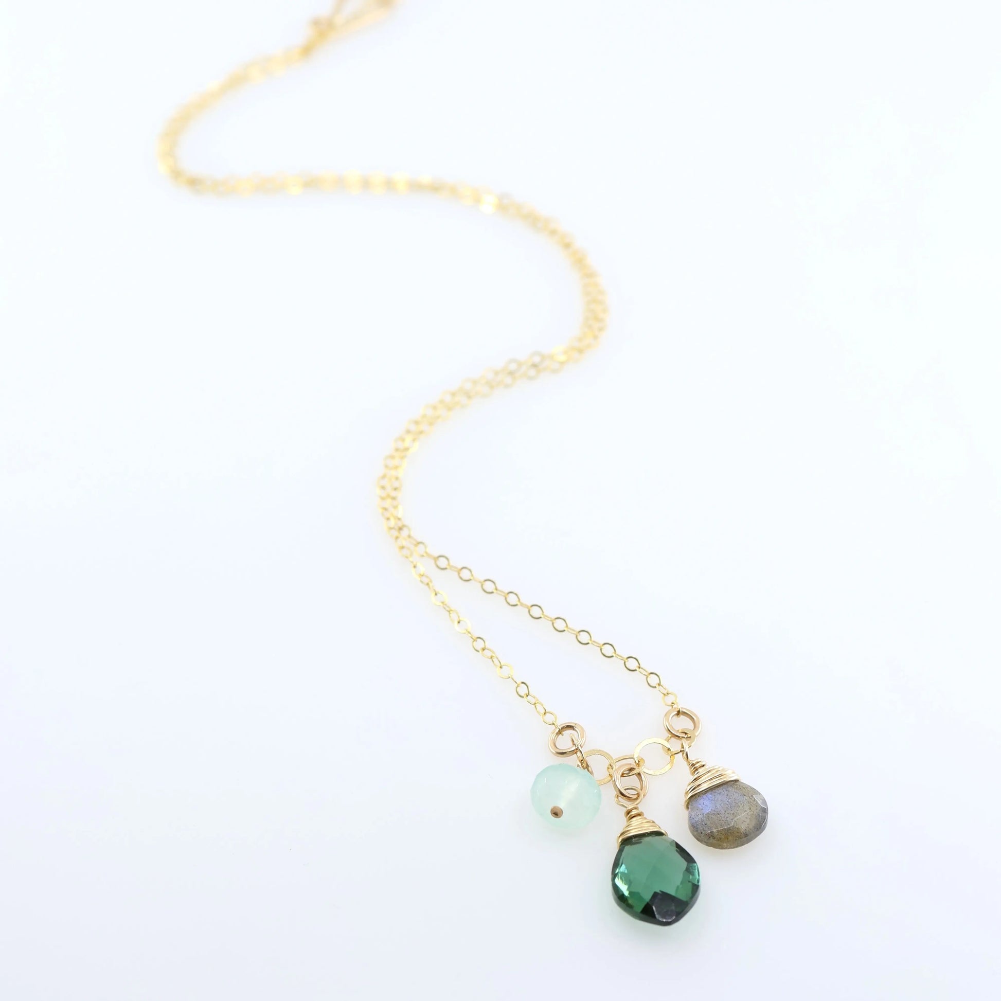 Small Gemstone Cascade Necklace with Indicolite J.Mills Studio