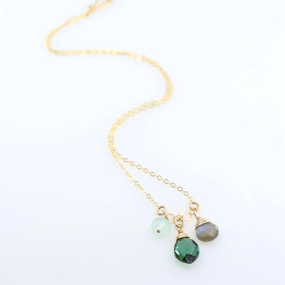Small Gemstone Cascade Necklace with Indicolite J.Mills Studio