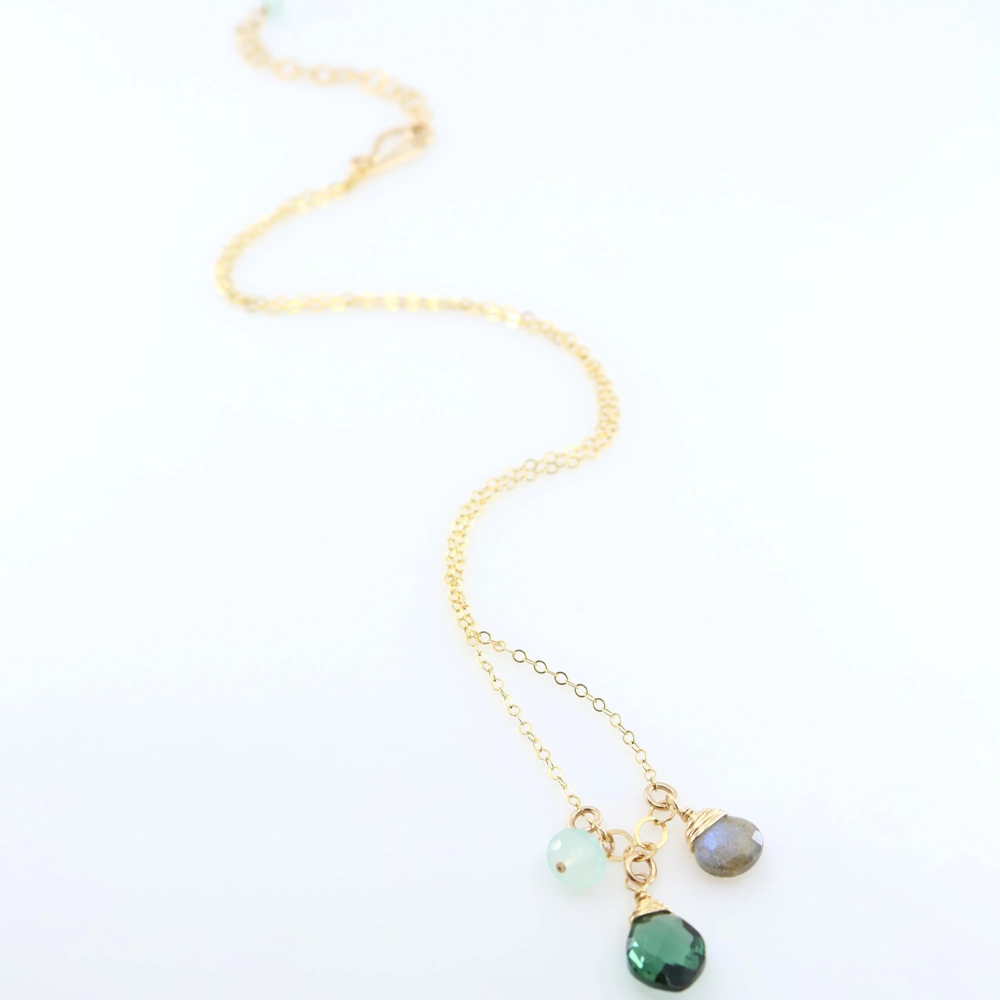 Small Gemstone Cascade Necklace with Indicolite J.Mills Studio