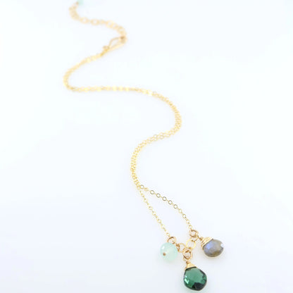Small Gemstone Cascade Necklace with Indicolite J.Mills Studio