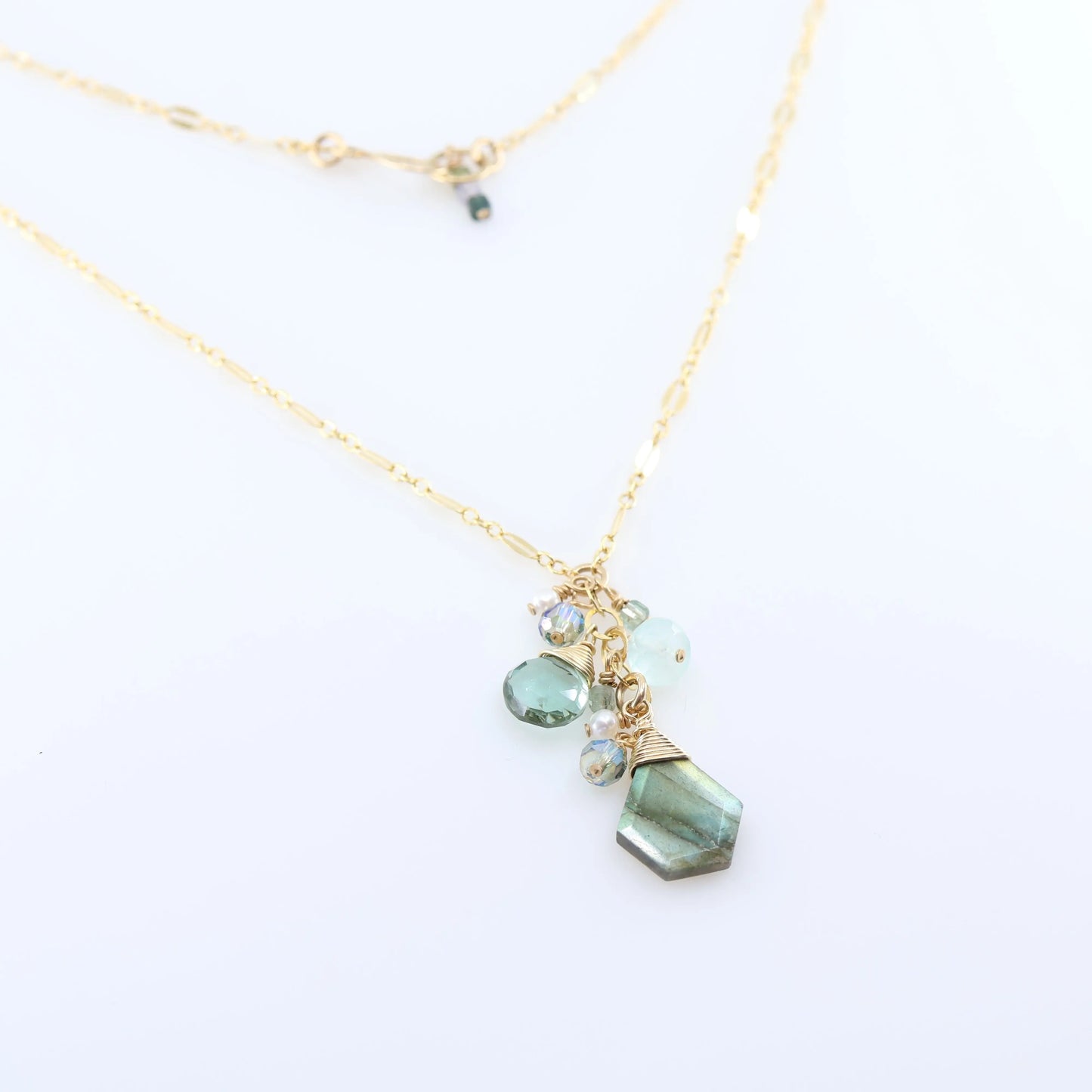 Faceted Labradorite Gemstone Cluster Necklace J.Mills Studio
