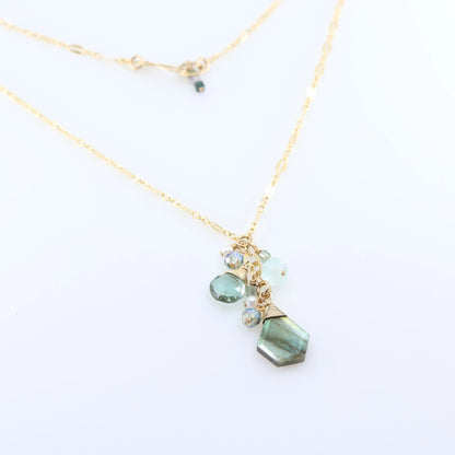 Faceted Labradorite Gemstone Cluster Necklace J.Mills Studio