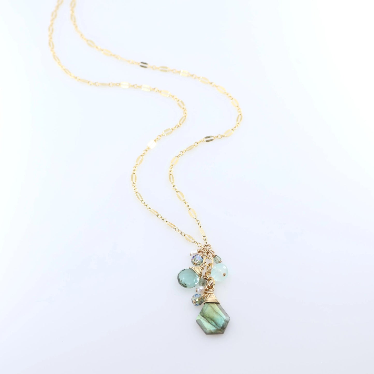 Faceted Labradorite Gemstone Cluster Necklace J.Mills Studio