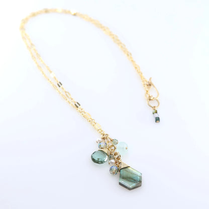 Faceted Labradorite Gemstone Cluster Necklace J.Mills Studio