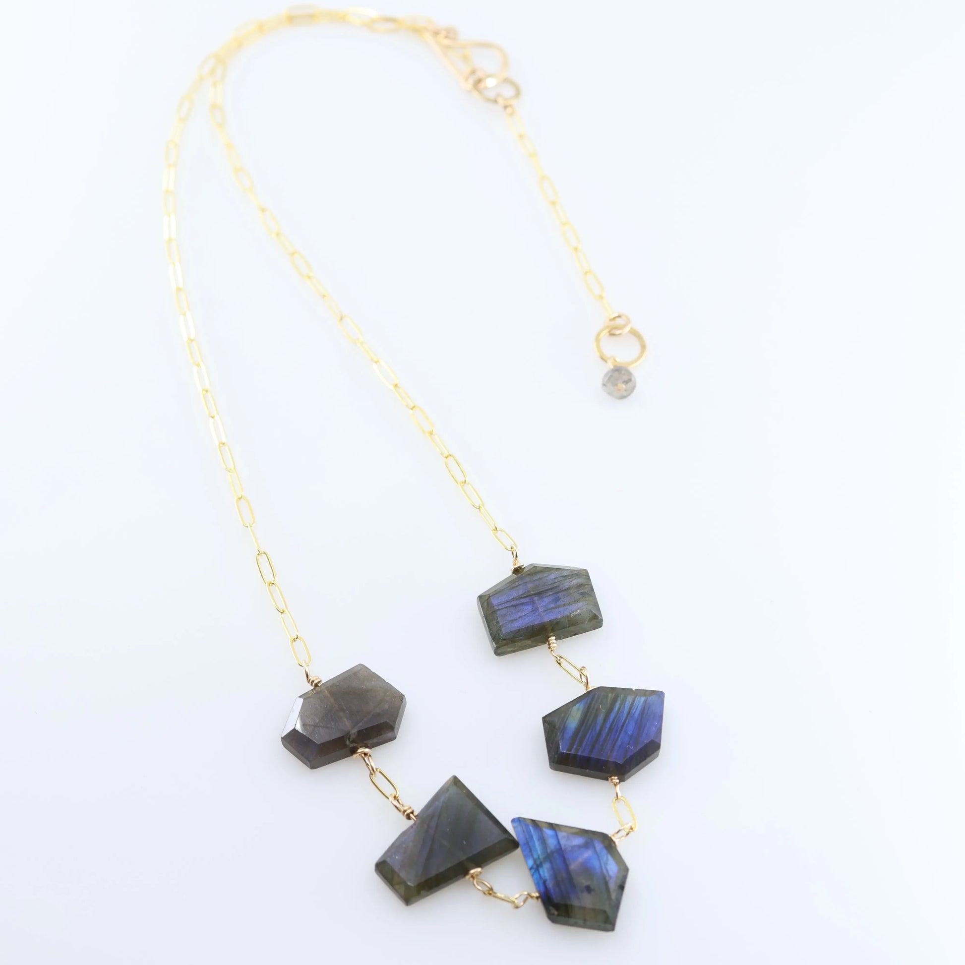 5 Drop Faceted Labradorite Necklace J.Mills Studio