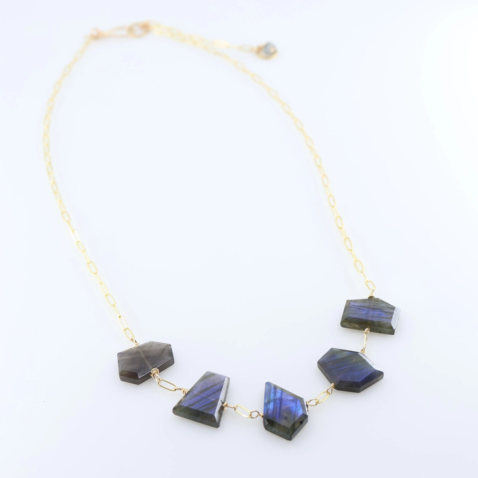 5 Drop Faceted Labradorite Necklace J.Mills Studio