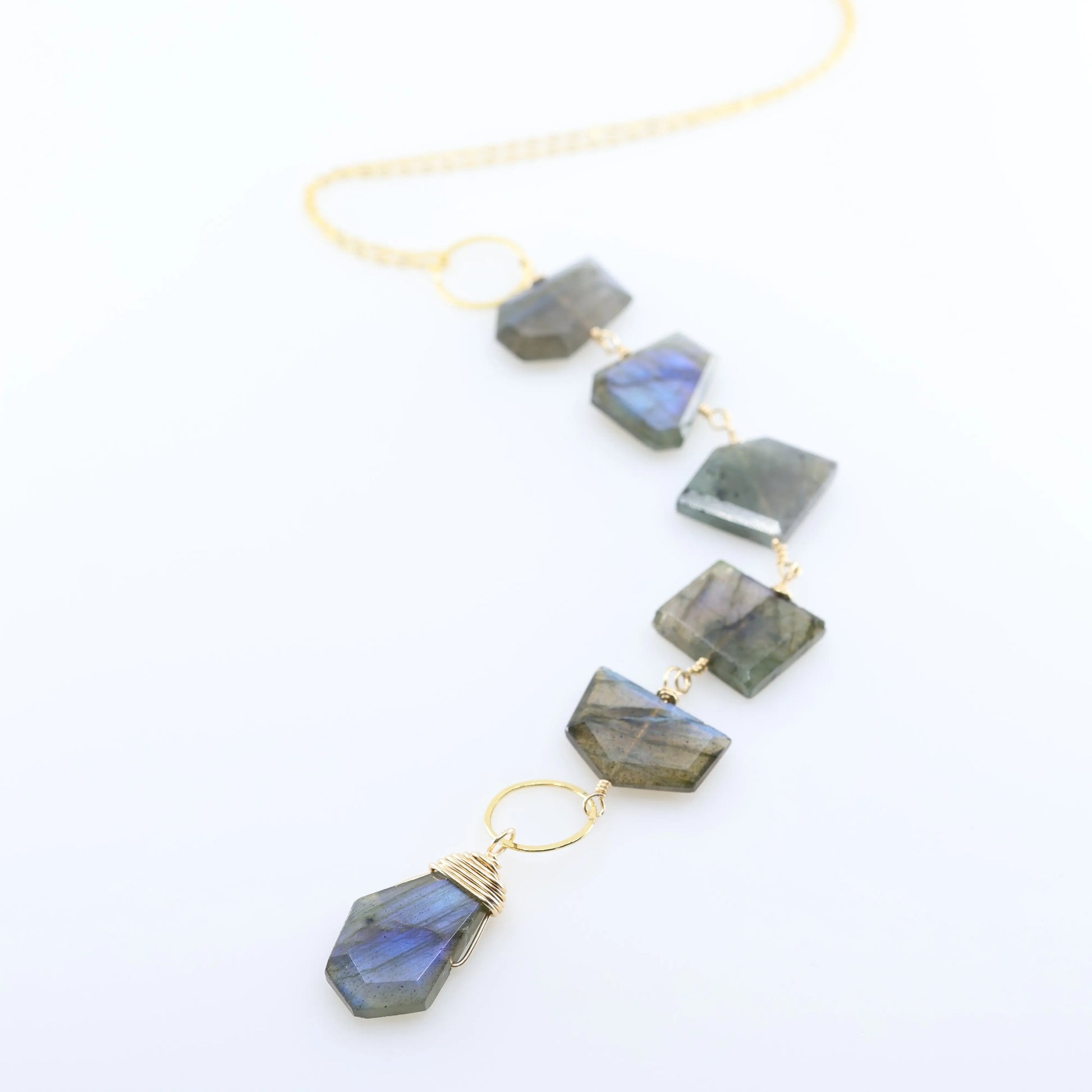 3-in-1 Faceted Labradorite Slice Necklace J.Mills Studio