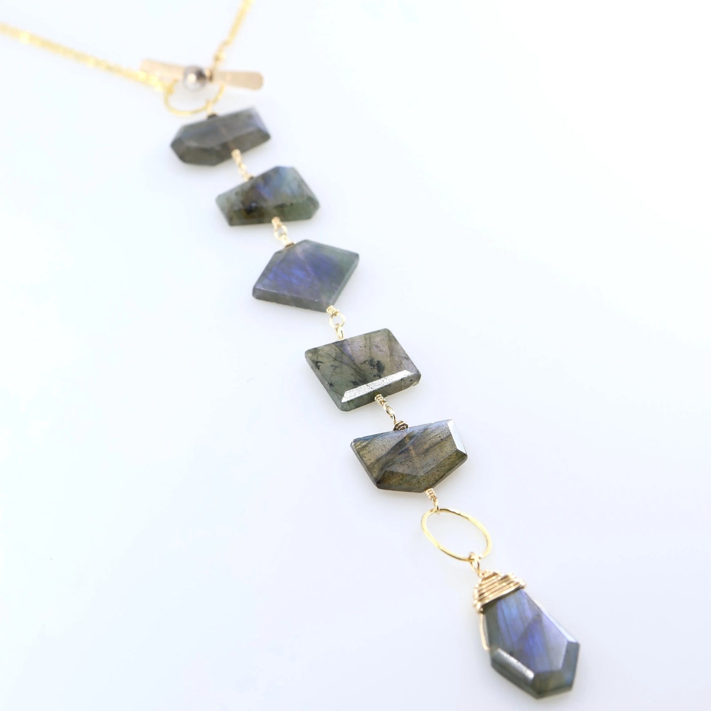 3-in-1 Faceted Labradorite Slice Necklace J.Mills Studio