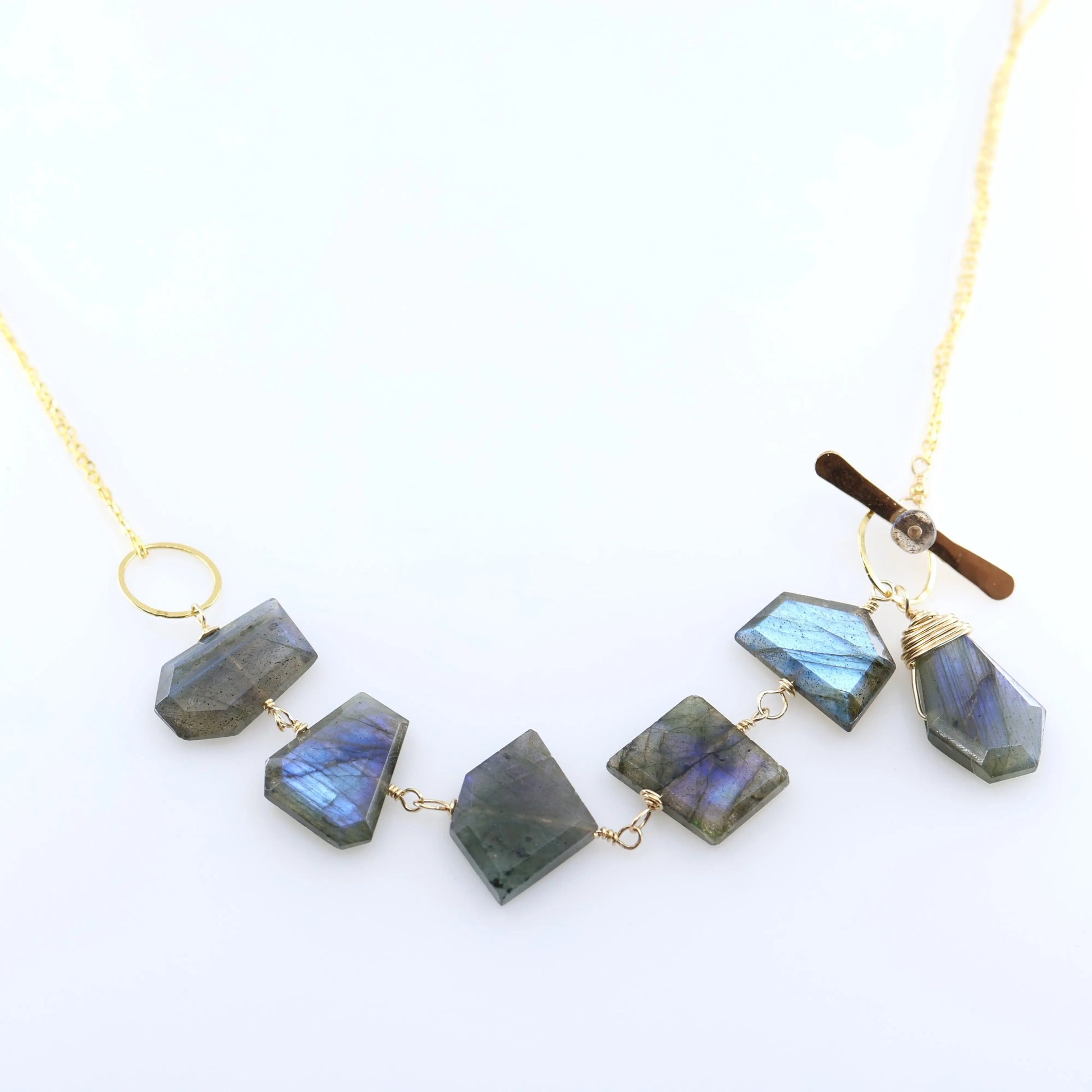 3-in-1 Faceted Labradorite Slice Necklace J.Mills Studio