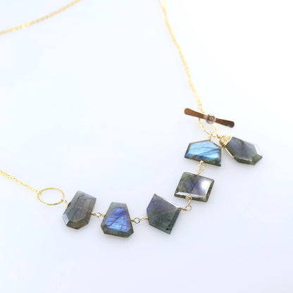 3-in-1 Faceted Labradorite Slice Necklace J.Mills Studio