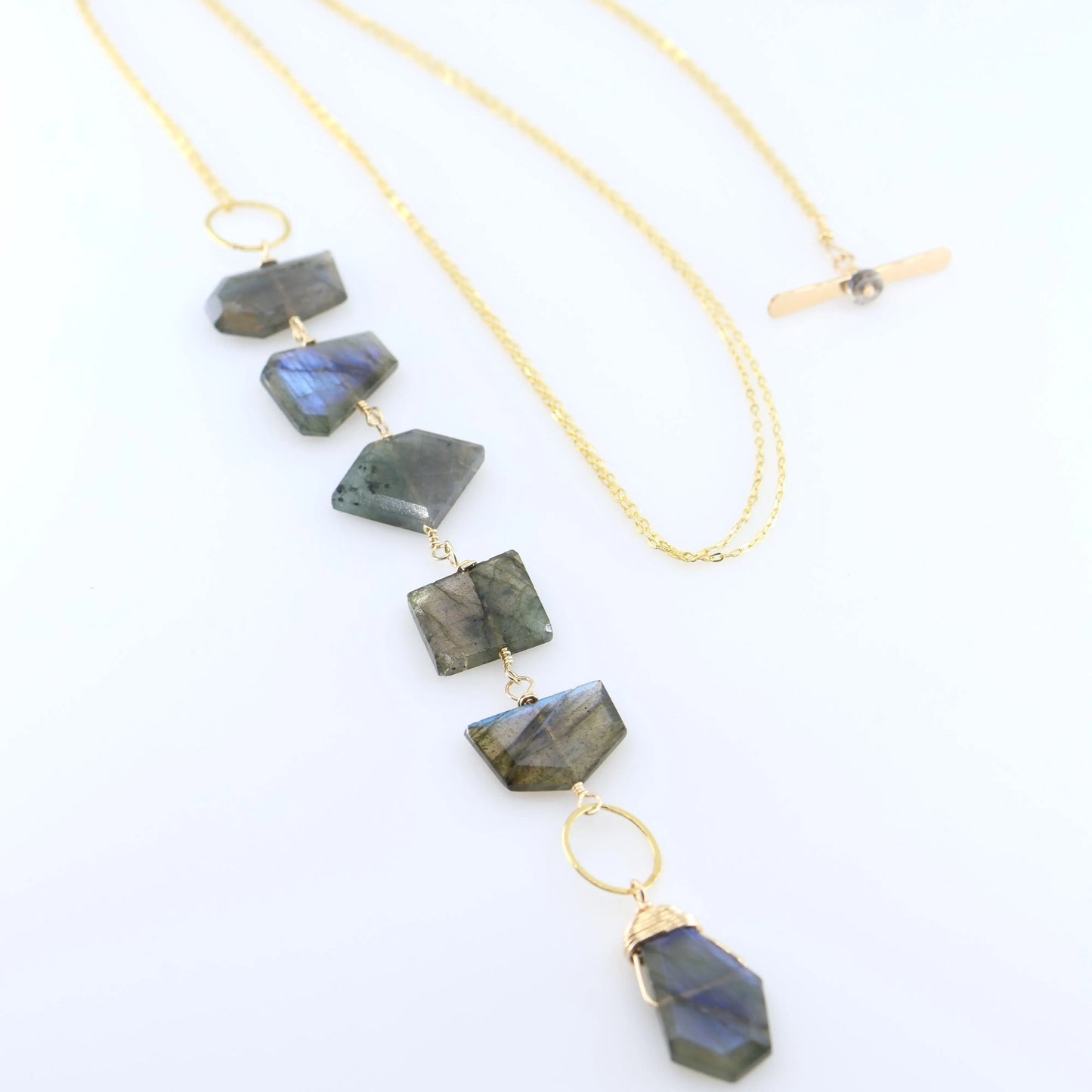 3-in-1 Faceted Labradorite Slice Necklace J.Mills Studio