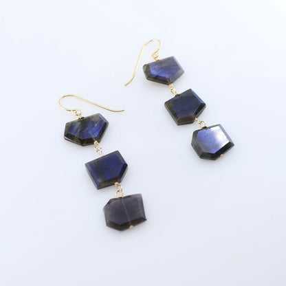 Triple Faceted Labradorite Earrings J.Mills Studio