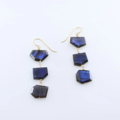 Triple Faceted Labradorite Earrings J.Mills Studio