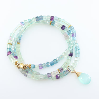 Rainbow Fluorite Wrap Bracelet or Necklace