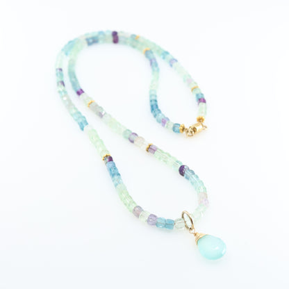 Rainbow Fluorite Wrap Bracelet or Necklace