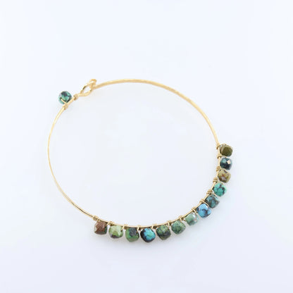 Forged Bangle with Green Turquoise J.Mills Studio
