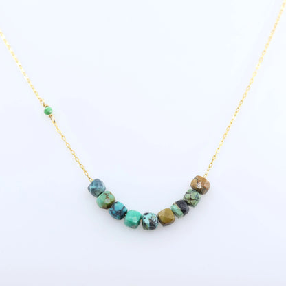 Faceted Green Turquoise Necklace J.Mills Studio