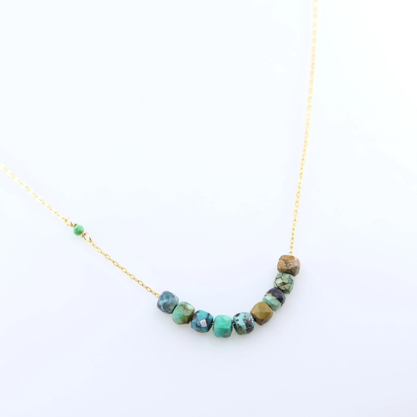 Faceted Green Turquoise Necklace J.Mills Studio