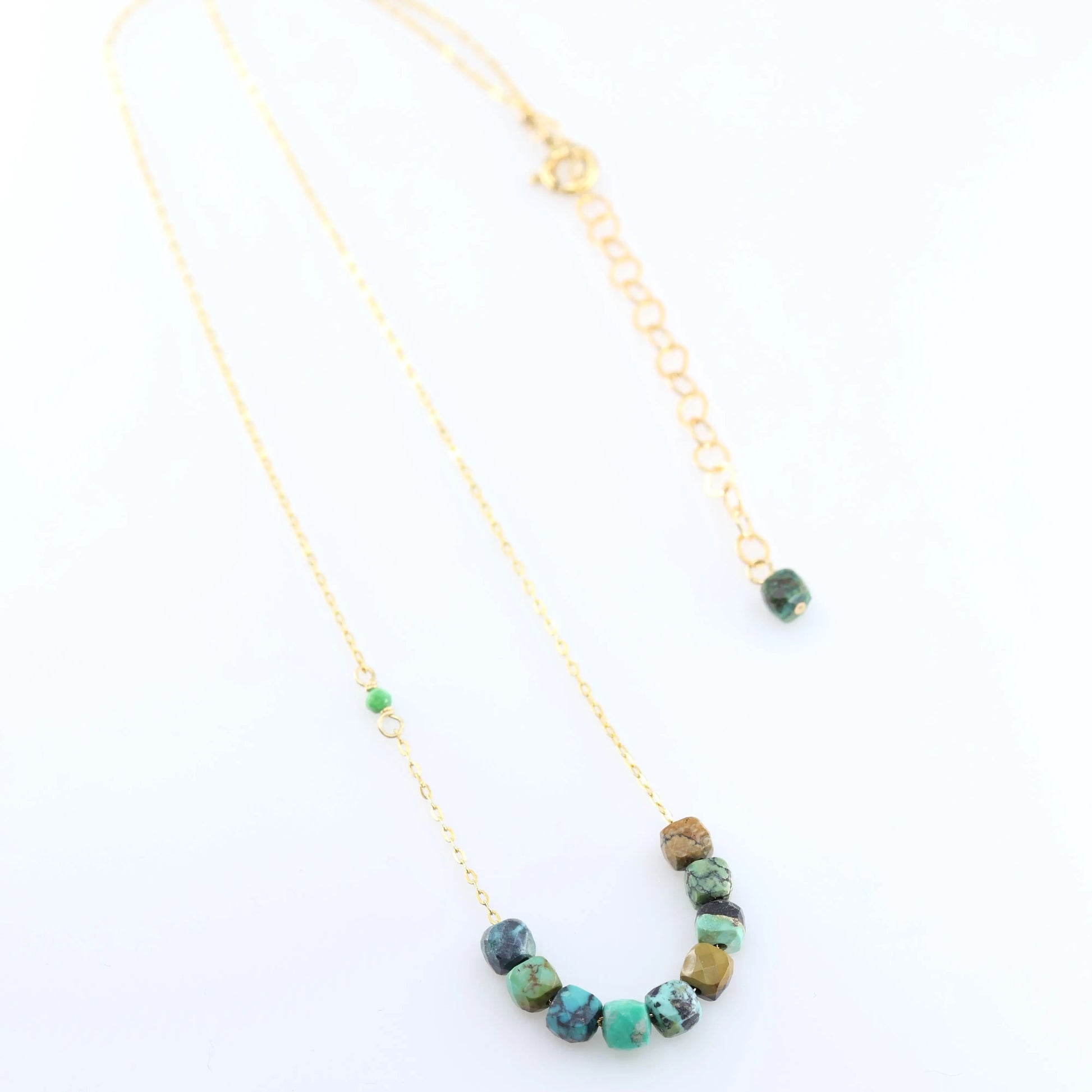 Faceted Green Turquoise Necklace J.Mills Studio