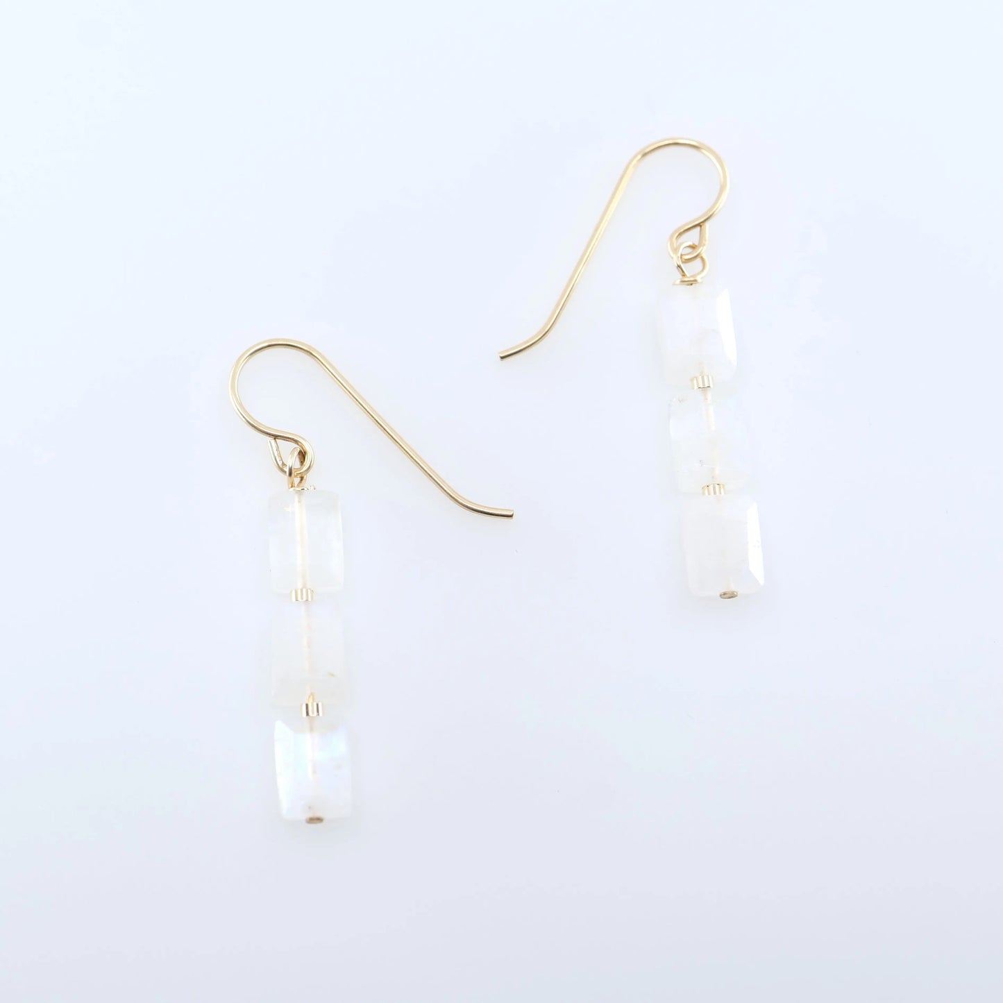 Rainbow Moonstone Rectangle Stack Earrings J.Mills Studio