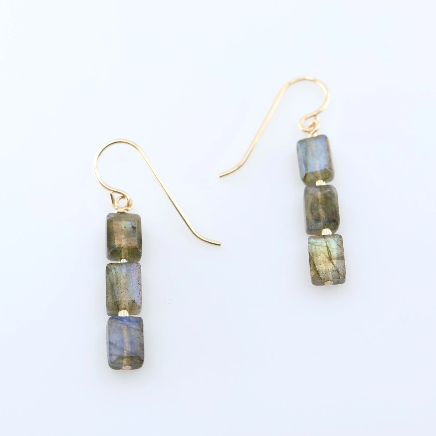 Labradorite Rectangle Stack Earrings J.Mills Studio