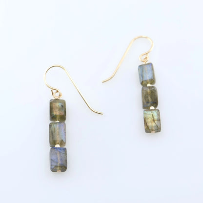 Labradorite Rectangle Stack Earrings J.Mills Studio